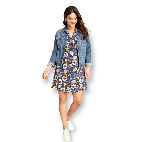 Modcloth Floral Midi Dress - Blue and Brown - Picture 14 of 15